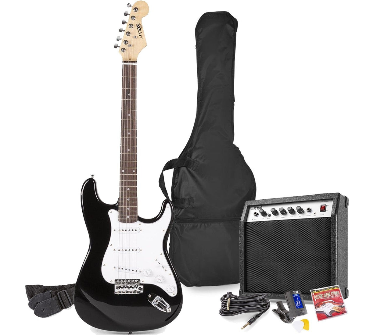 Max GigKit - Conjunto Guitarra Eléctrica Negro - Tempo Shop
