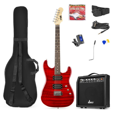 Max GigKit - Guitarra Eléctrica estilo acolchado Rojo Oscuro - Tempo Shop