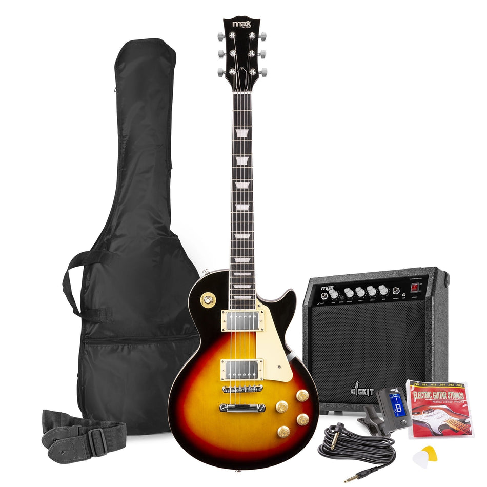 Max GigKit - Guitarra Eléctrica LP Sunburst - Tempo Shop