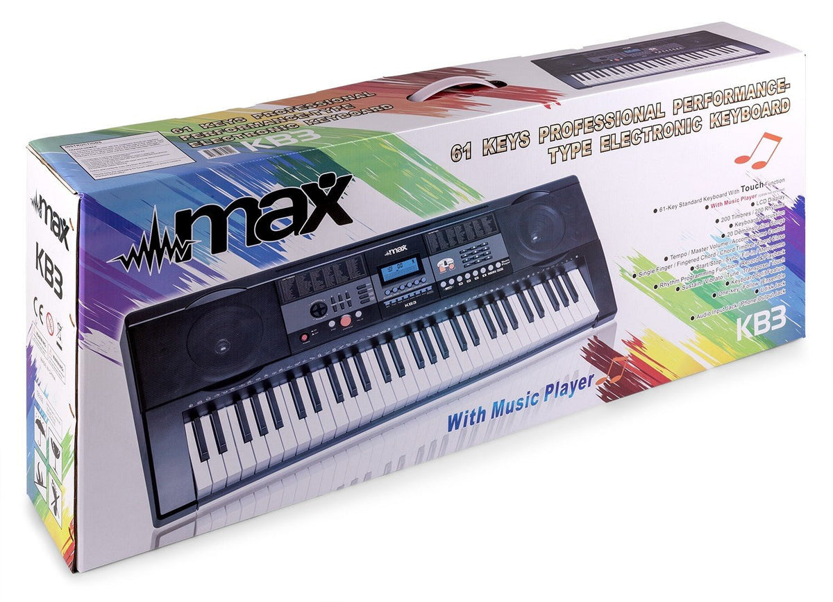 Max KB3 - Teclado Electrónico de 61 teclas con respuesta al tacto - Tempo Shop