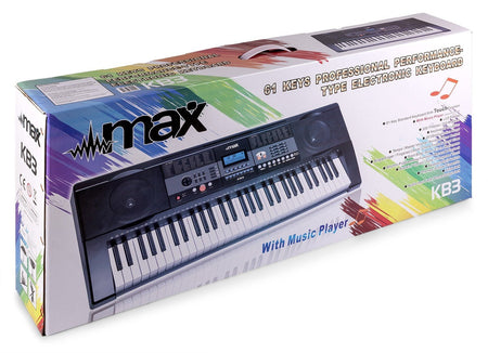Max KB3 - Teclado Electrónico de 61 teclas con respuesta al tacto - Tempo Shop