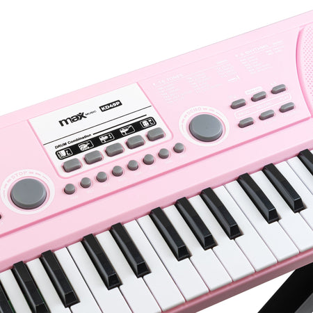 Max KD49P - Teclado Electrónico 49 Teclas con Batería Rosa - Tempo Shop