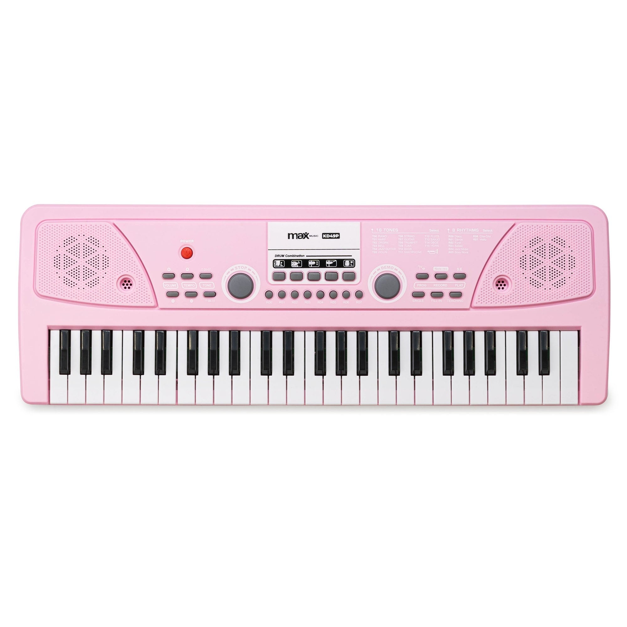 Max KD49P - Teclado Electrónico 49 Teclas con Batería Rosa - Tempo Shop