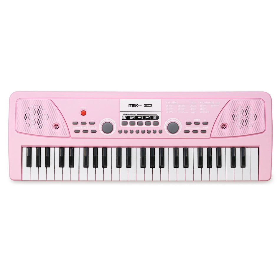 Max KD49P - Teclado Electrónico 49 Teclas con Batería Rosa - Tempo Shop