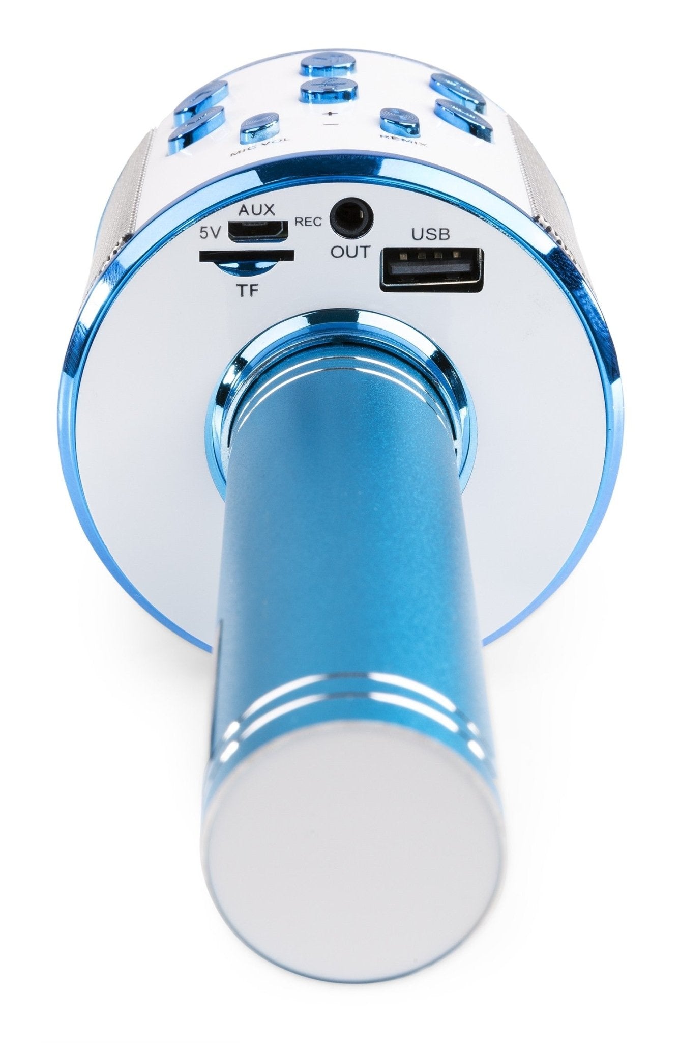 Max KM01 - Micrófono de Karaoke con altavoz incorporado BT/MP3 Azul - Tempo Shop