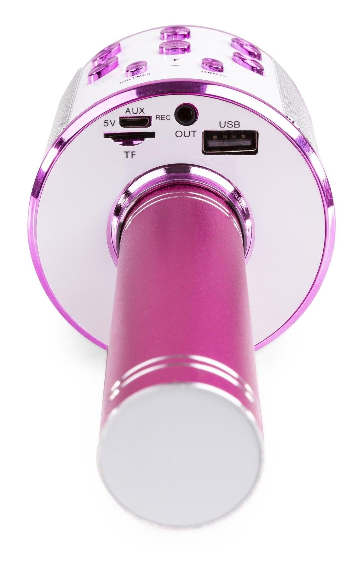 Max KM01 - Micrófono de Karaoke con altavoz incorporado BT/MP3 Rosa - Tempo Shop