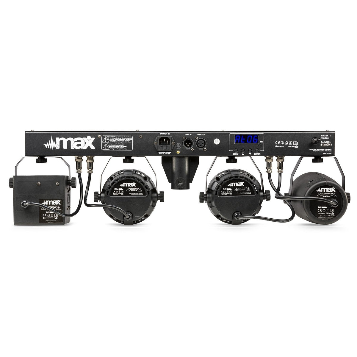 Max PartyBar09 - Kit Jelly Moon, Derby, Foco Par y Strobo - Tempo Shop