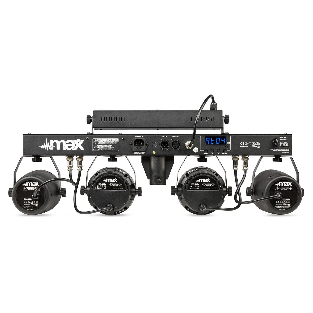 Max PartyBar10 - Kit 2x Jelly Moon, 2xPAR y UV/Strobo - Tempo Shop