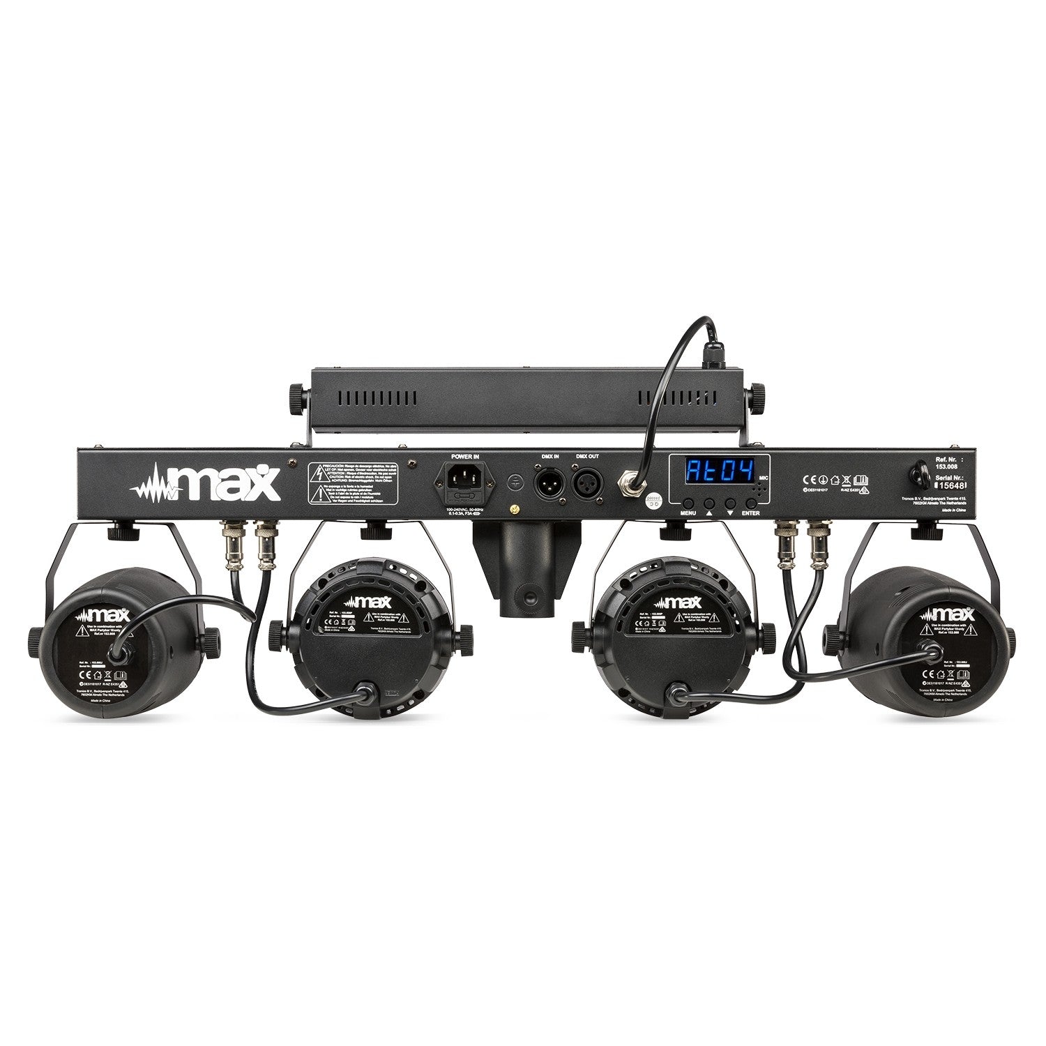 Max PartyBar10 - Kit 2x Jelly Moon, 2xPAR y UV/Strobo - Tempo Shop