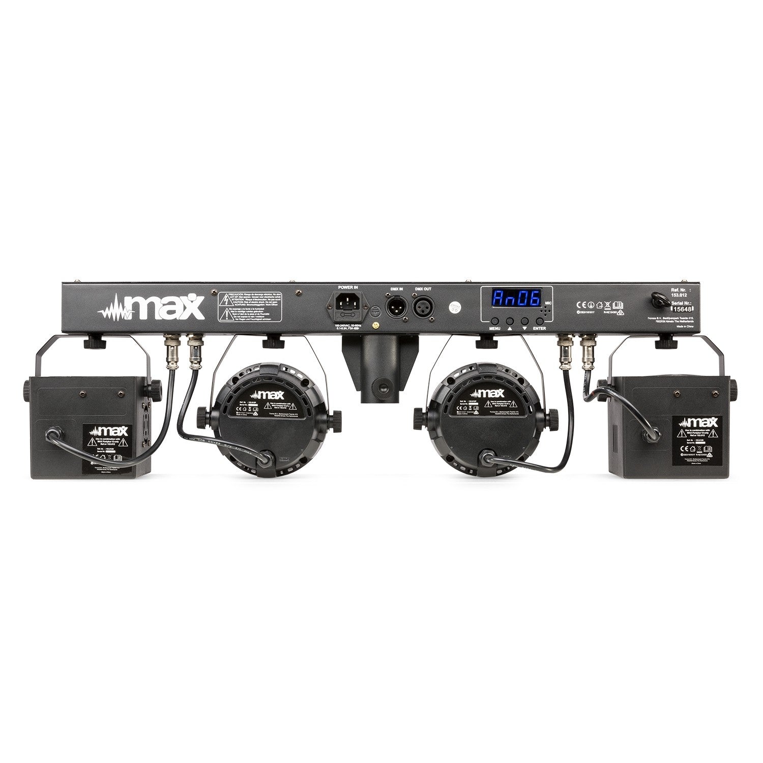 Max Partybar12 - Kit 2x Foco PAR y 2 x Derby - Tempo Shop