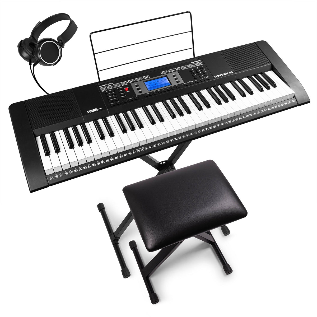 Max Rhapsody61L - Set Teclado Electrónico con 61 Teclas Iluminadas - Tempo Shop