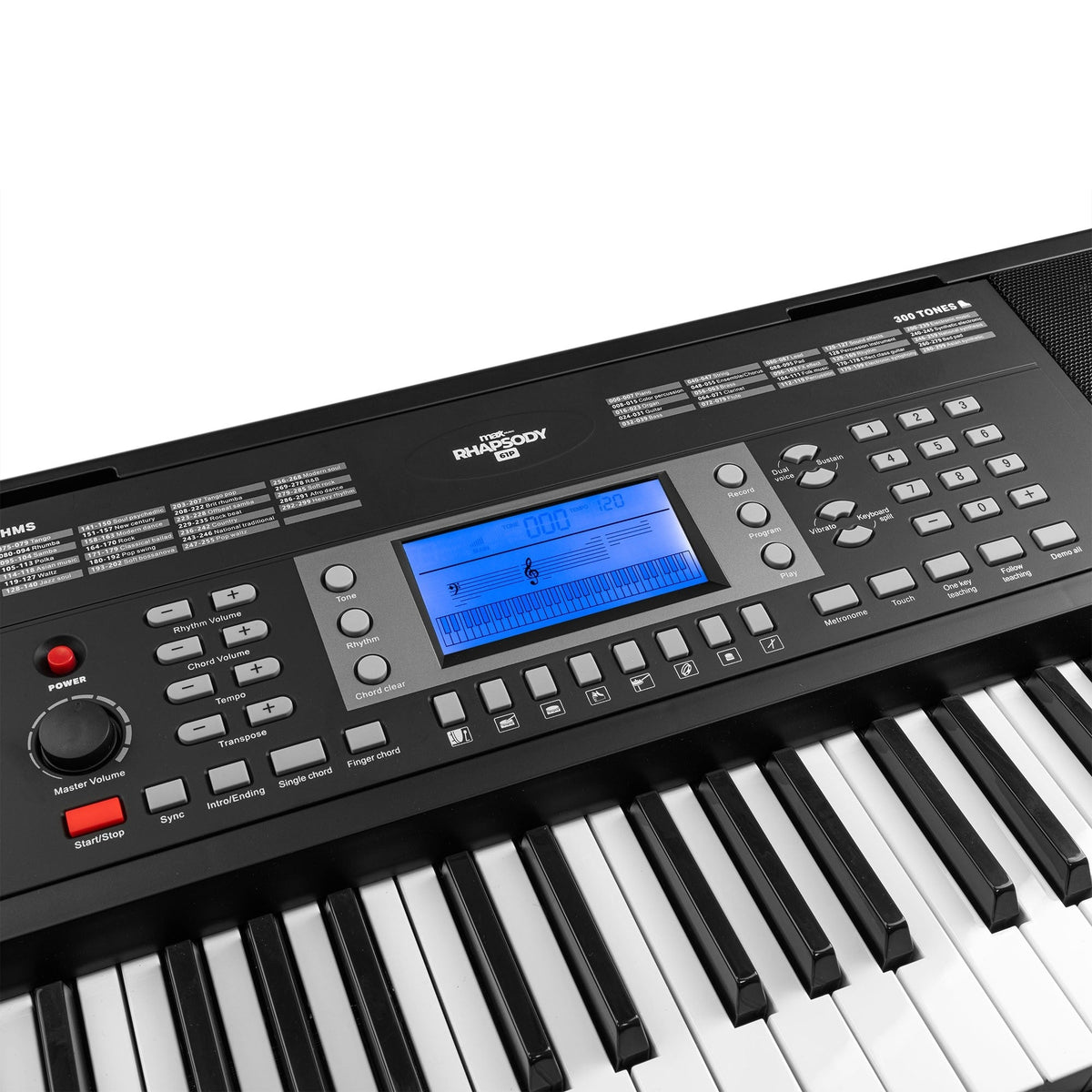 Max Rhapsody61P - Teclado Electrónico Pro con 61 Teclas de Respuesta Táctil - Tempo Shop