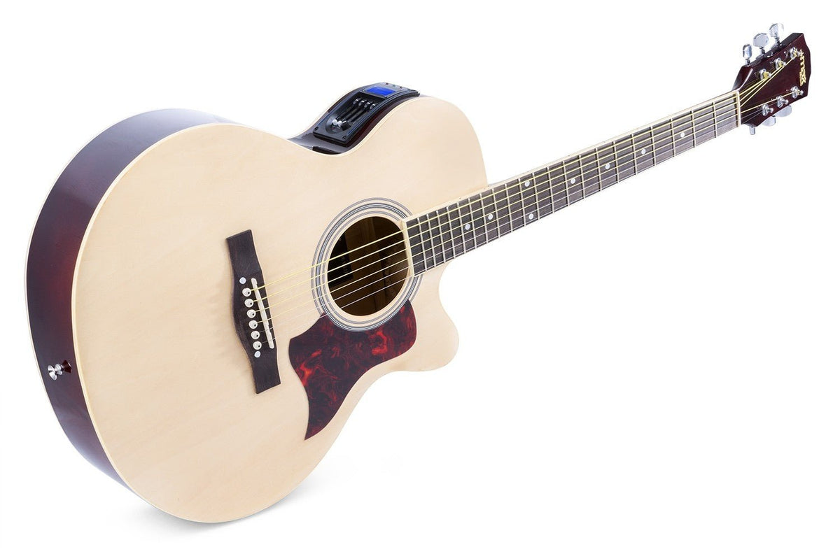 Max ShowKit - Conjunto Guitarra Acústica Electrificada Natural - Tempo Shop