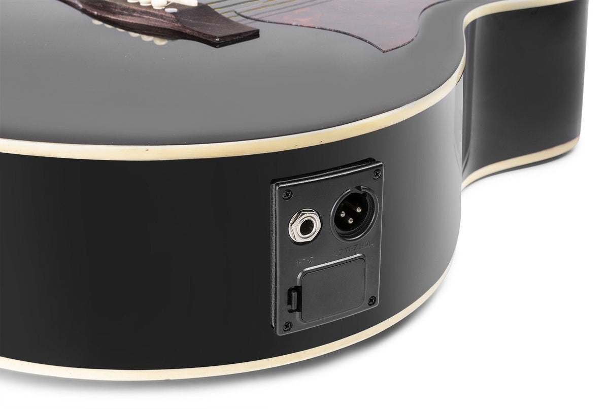 Max ShowKit - Conjunto Guitarra Acústica Electrificada Negra - Tempo Shop