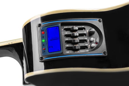 Max ShowKit - Conjunto Guitarra Acústica Electrificada Negra - Tempo Shop