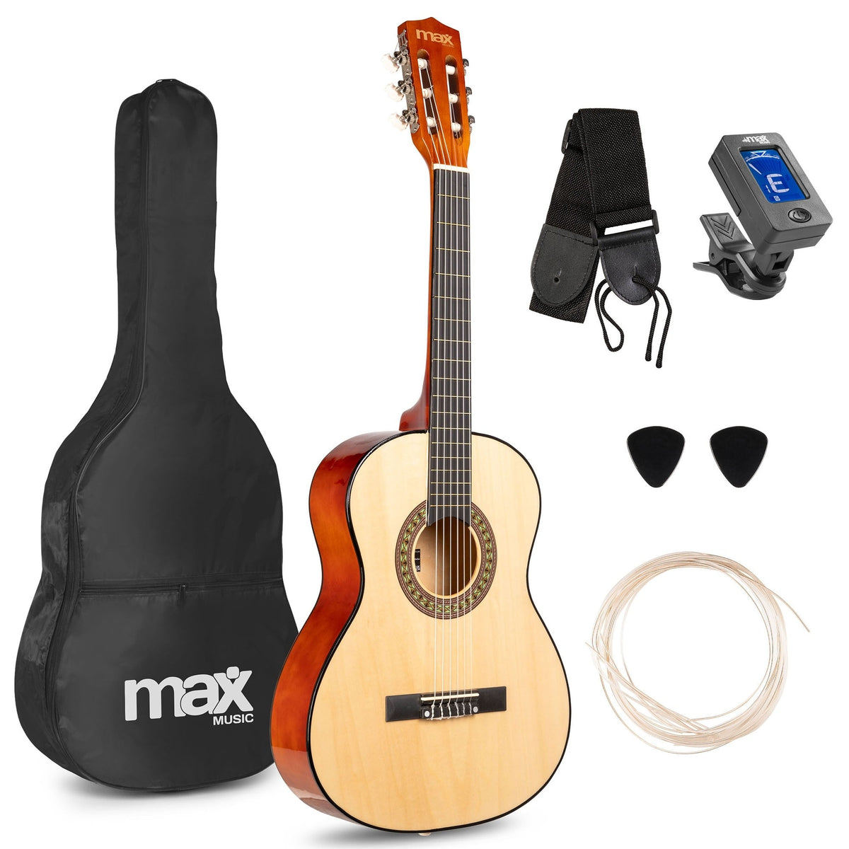 Max SoloArt Junior 3/4 - Conjunto Guitarra Clásica Natural - Tempo Shop