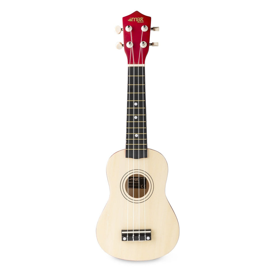 Max UKEY - Set Ukulele Soprano 21" Natural - Tempo Shop