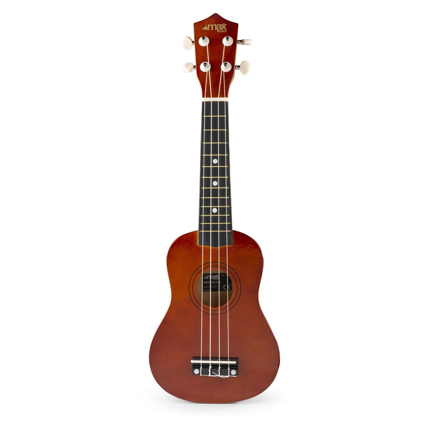 Max UKEY - Set Ukulele Soprano 21" Natural Oscuro - Tempo Shop