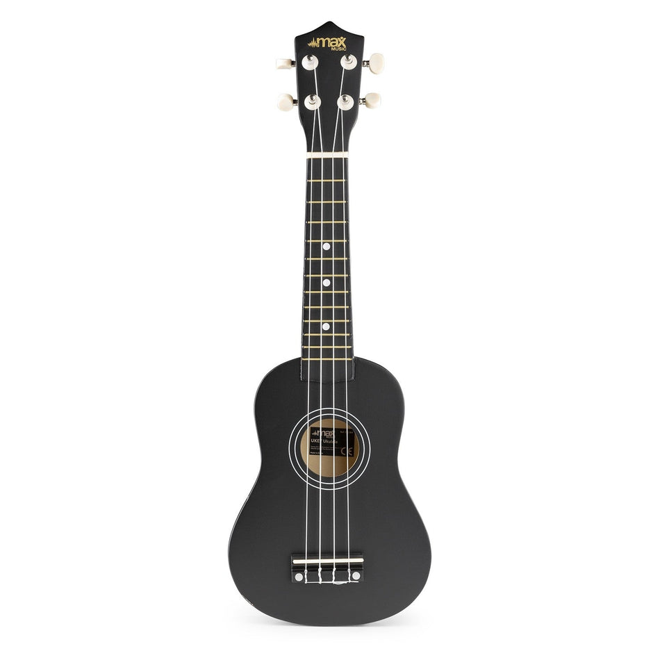 Max UKEY - Set Ukulele Soprano 21" Negro - Tempo Shop
