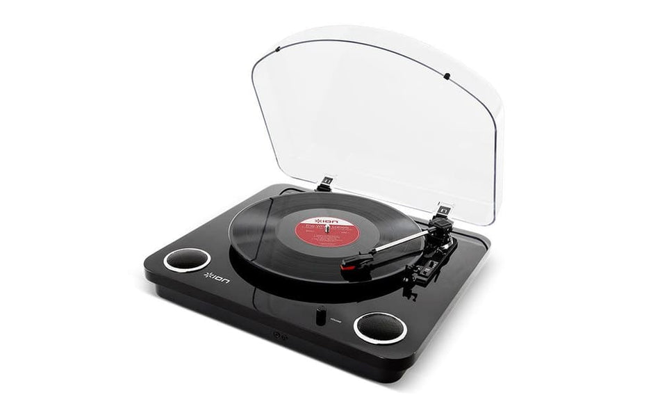 ION Audio Max LP BK - Tocadiscos todo en uno con altavoces estéreo integrados - Negro