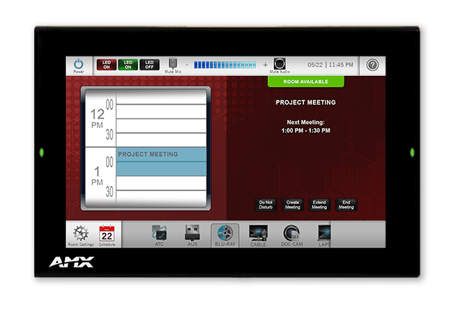 AMX MD-702 - Pantalla Táctil de Montaje en Pared Modero G5 de 7" con Tecnología IPS y Procesador Quad-Core