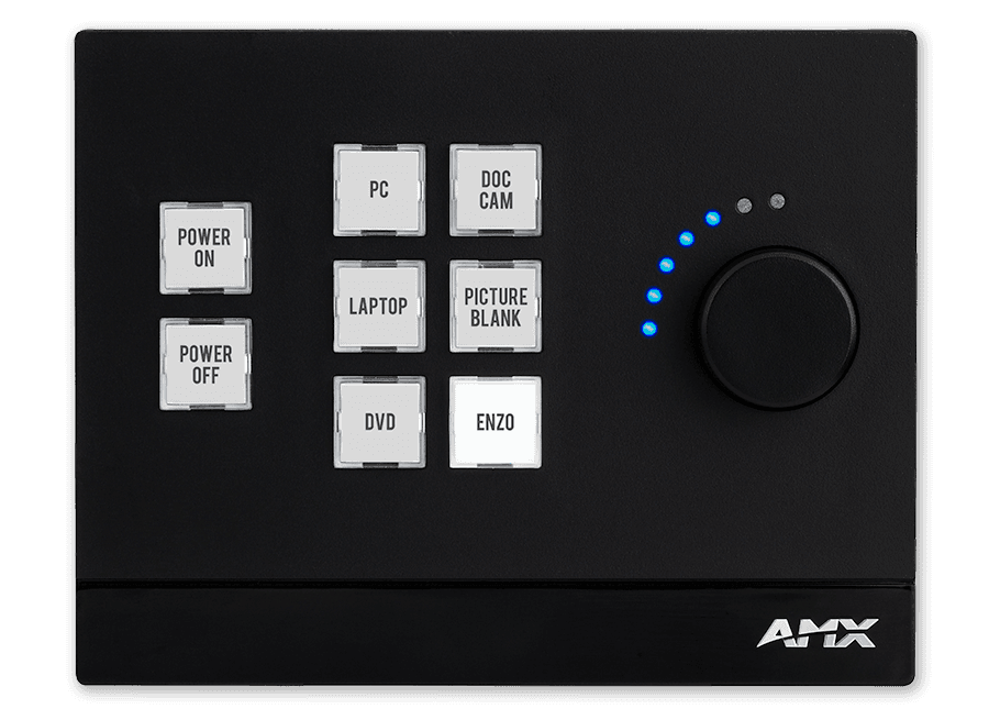 AMX MKP-108 - Teclado de Control Massio con 8 Botones y Perilla Giratoria