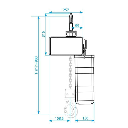 MODE 611 D8+ 1T - Motor de cadena 1000 kg con 20m - Tempo Shop