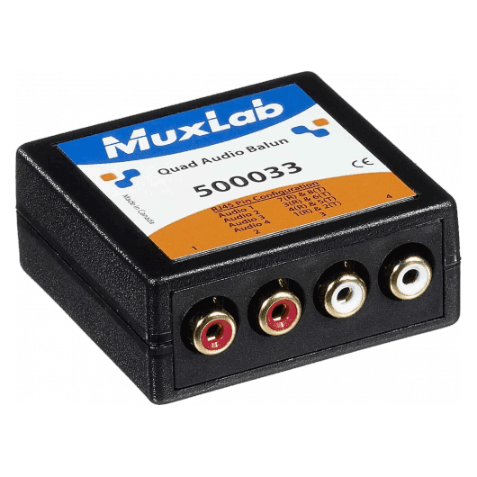 MuxLab 500033 - Balun de Audio Cuádruple Analógico RCA sobre Cat5e/6 - Tempo Shop