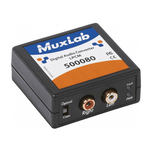 MuxLab 500080 - Convertidor de Audio Digital LPCM a Analógico (DAC) con Entradas S/PDIF y TosLink - Tempo Shop