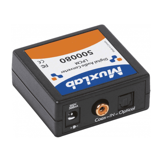 MuxLab 500080 - Convertidor de Audio Digital LPCM a Analógico (DAC) con Entradas S/PDIF y TosLink - Tempo Shop