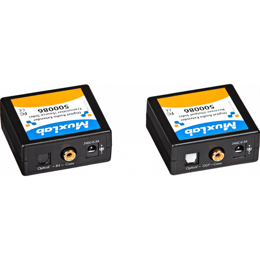 MuxLab 500086 - Kit Extensor de Audio Digital (S/PDIF y Toslink) sobre Cat5e/6 hasta 150m - Tempo Shop