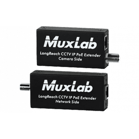 MuxLab 500115 - Kit Extensor CCTV IP PoE LongReach sobre Coaxial (Hasta 600m - 1000m) - Tempo Shop