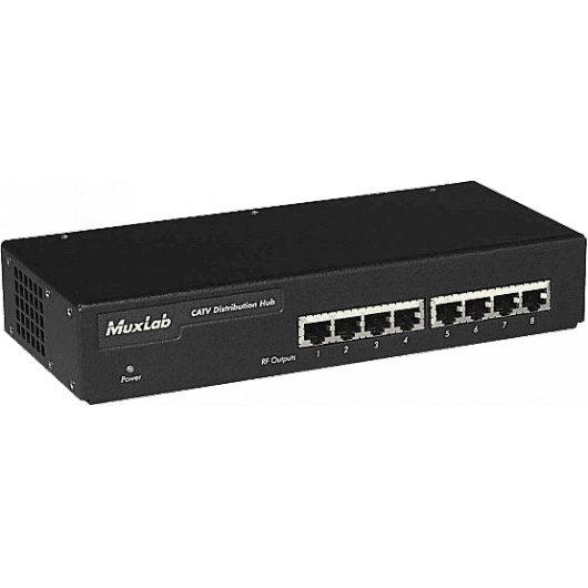 MuxLab 500301 - Hub de Distribución CATV Activo de 8 Puertos por Par Trenzado - Tempo Shop