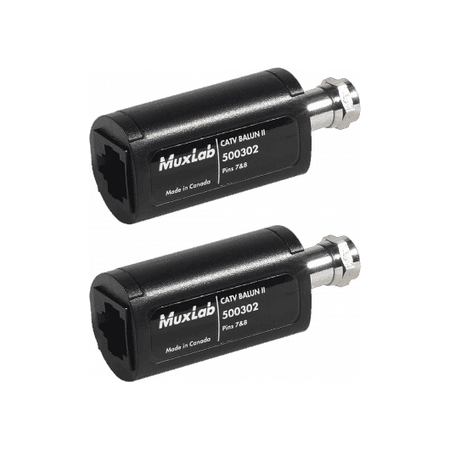 MuxLab 500302-2PK - Kit Balun CATV II para extensión de señal RF sobre UTP - Tempo Shop