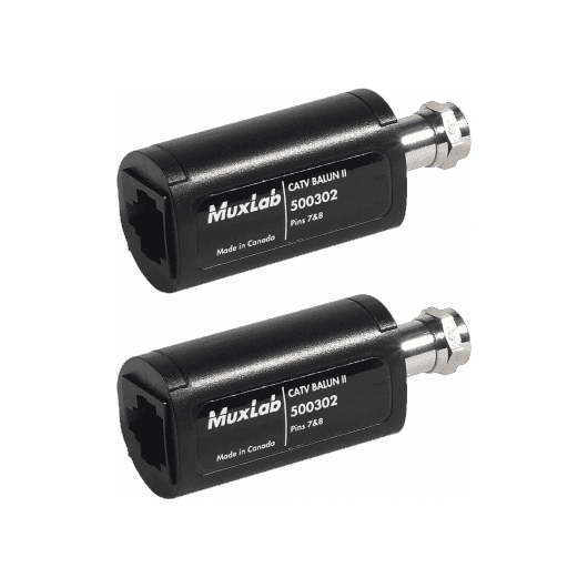 MuxLab 500302-2PK - Kit Balun CATV II para extensión de señal RF sobre UTP - Tempo Shop