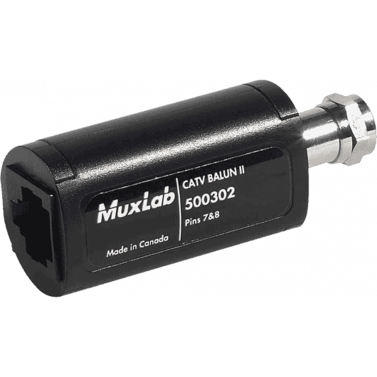 MuxLab 500302 - CATV Balun II - Extensor de señal RF y TV por cable sobre Cat5e/6 - Tempo Shop