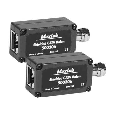 MuxLab 500306-2PK - Kit de Extensión CATV Blindado sobre UTP (Balun Coaxial a RJ45) - Tempo Shop