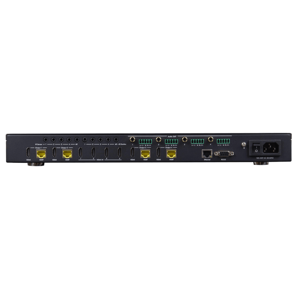 MuxLab 500412-V2 - Kit Matriz HDMI 4x4 HDBaseT, PoC, 4K/60 con Receptores Incluidos - Tempo Shop