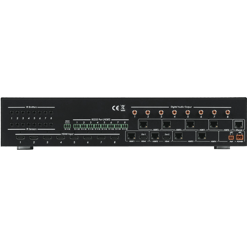 MuxLab 500413 - Matriz HDMI/HDBaseT 8x8 4K60 con PoE y Gestión de Audio - Tempo Shop