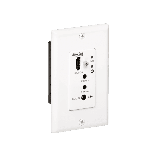 MuxLab 500451-WP-DEC-RX - Receptor de Pared HDMI sobre HDBaseT (4K/60Hz) - Tempo Shop
