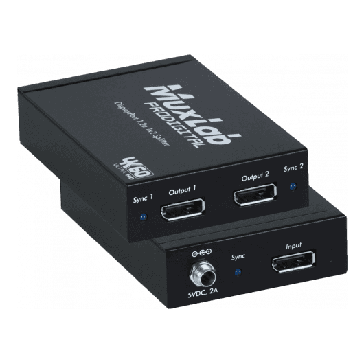MuxLab 500505 - Distribuidor Splitter DisplayPort 1x2 4K/60Hz (SST) - Tempo Shop