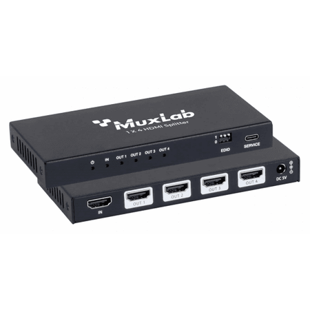 MuxLab 500511 - Splitter HDMI 2.1 1x4 con Downscaling y Ancho de Banda de 48Gbps - Tempo Shop