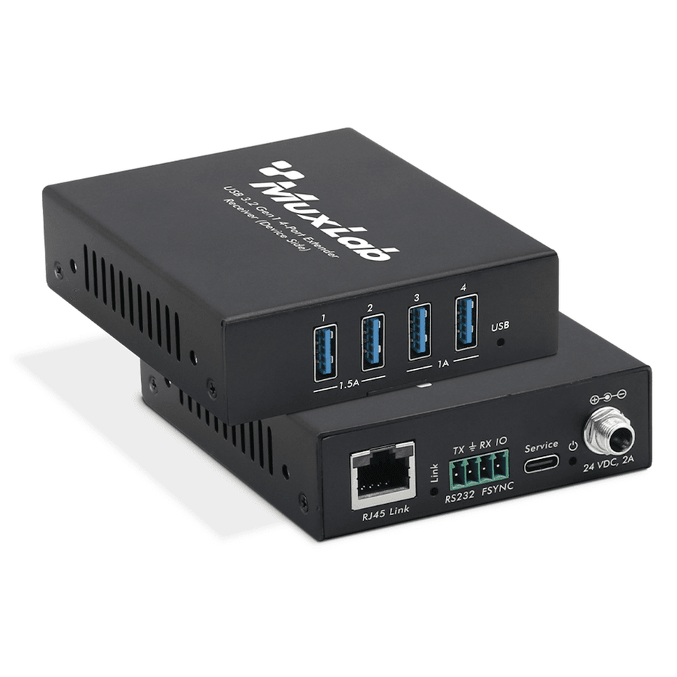 MuxLab 500530 - Kit de extensión USB 3.2 de 4 puertos hasta 100m