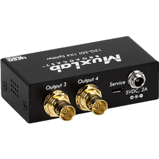 MuxLab 500727 - Distribuidor 12G-SDI 1x4 - Amplificador de distribución Broadcast 4K/60Hz - Tempo Shop