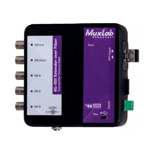 MuxLab 500734 - Kit de extensión 6G-SDI sobre fibra óptica OM4 con canal de retorno - Tempo Shop