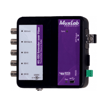 MuxLab 500734 - Kit de extensión 6G-SDI sobre fibra óptica OM4 con canal de retorno - Tempo Shop