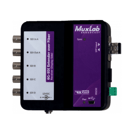 MuxLab 500734 - Kit de extensión 6G-SDI sobre fibra óptica OM4 con canal de retorno - Tempo Shop