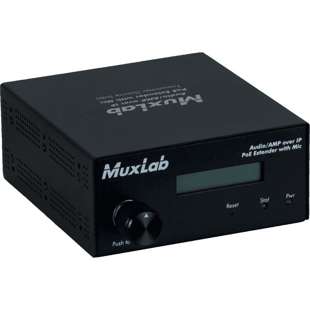 MuxLab 500755-AMP-TX - Transmisor de Audio sobre IP con Entrada de Micrófono - Tempo Shop