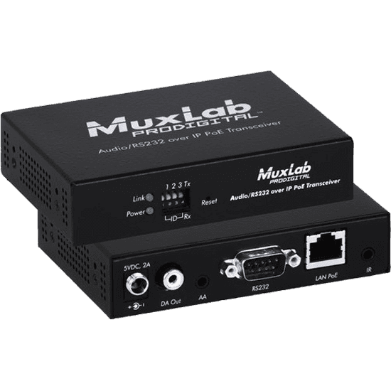 MuxLab 500755 - Transmisor y Receptor de Audio Estéreo y RS232 sobre IP - Tempo Shop