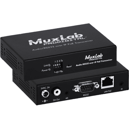 MuxLab 500755 - Transmisor y Receptor de Audio Estéreo y RS232 sobre IP - Tempo Shop